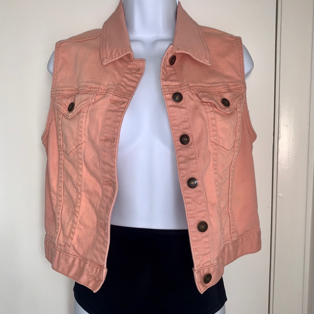 NEW Denim Vest Coral Forever 21